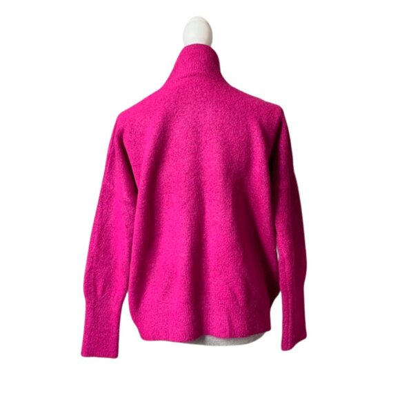 KNIT MIX Boxy Mock Turtleneck Sweater in Raspberry SIZE LARGE - Picture 10 of 14